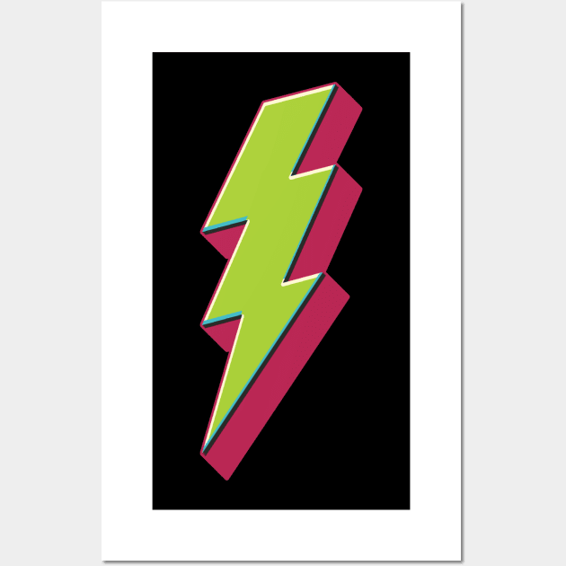 Green Lightning Bolt Wall Art by McNutt